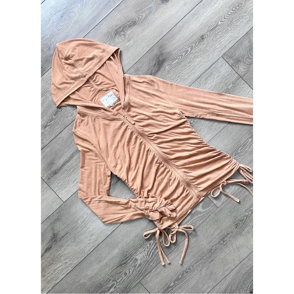 Evy’s Tree The Natalie Peach Ruched Full Zip Jacket